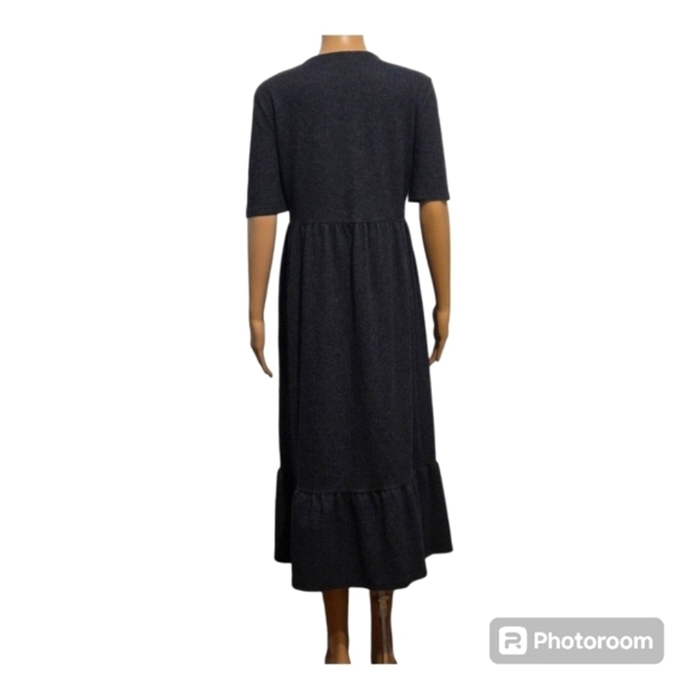 Zara Tweed Black Ruffled. Dress - Picture 2 of 7